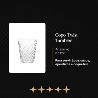 Box 6 Unidades - Copo de Água soprado ITALESSE Twist Tumbler