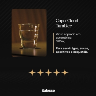 Box 6 Unidades - Copo de Água soprado ITALESSE Cloud Tumbler