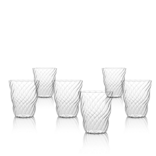 Box 6 Unidades - Copo de Água soprado ITALESSE Twist Tumbler