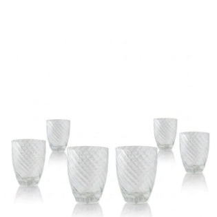 Box 6 Unidades - Copo de Água soprado ITALESSE VERTIGO Tumbler Clear